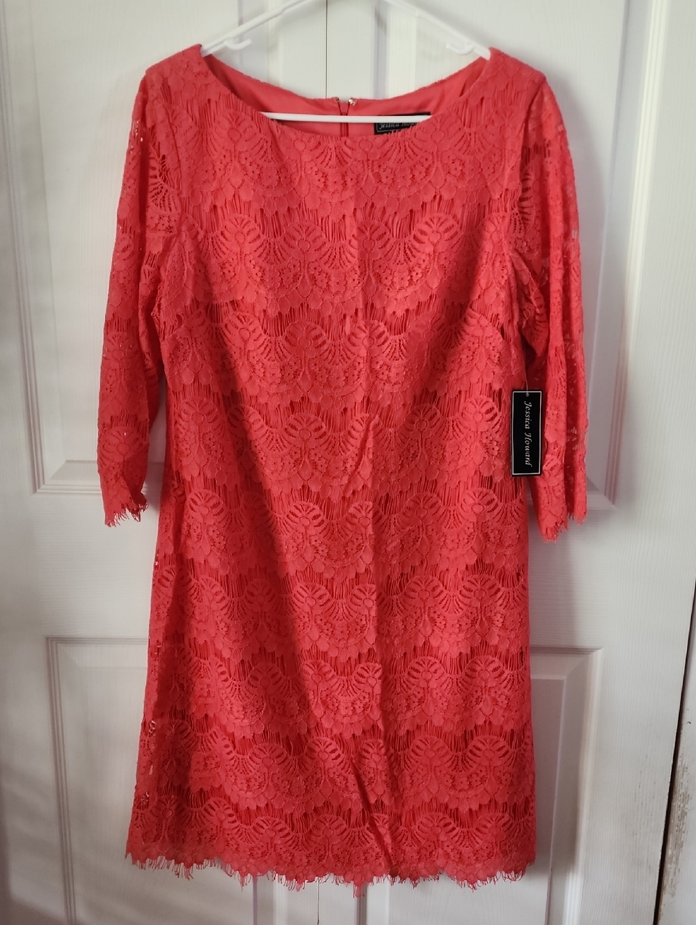 Jessica Howard Coral Lace Shift Dress